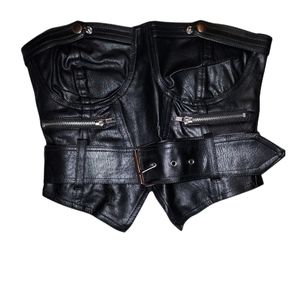 NWT  studded vegan leather motorcycle  top